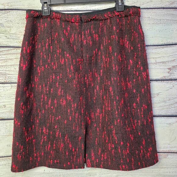 Cato Red Black Tweed Textured Skirt Sz 14 - Picture 4 of 8